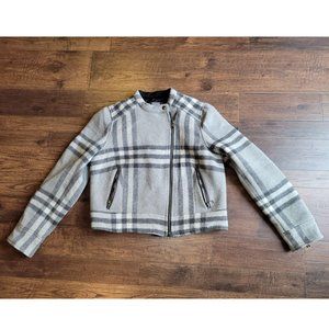 Gap Gray Plaid Bomber Jacket Large